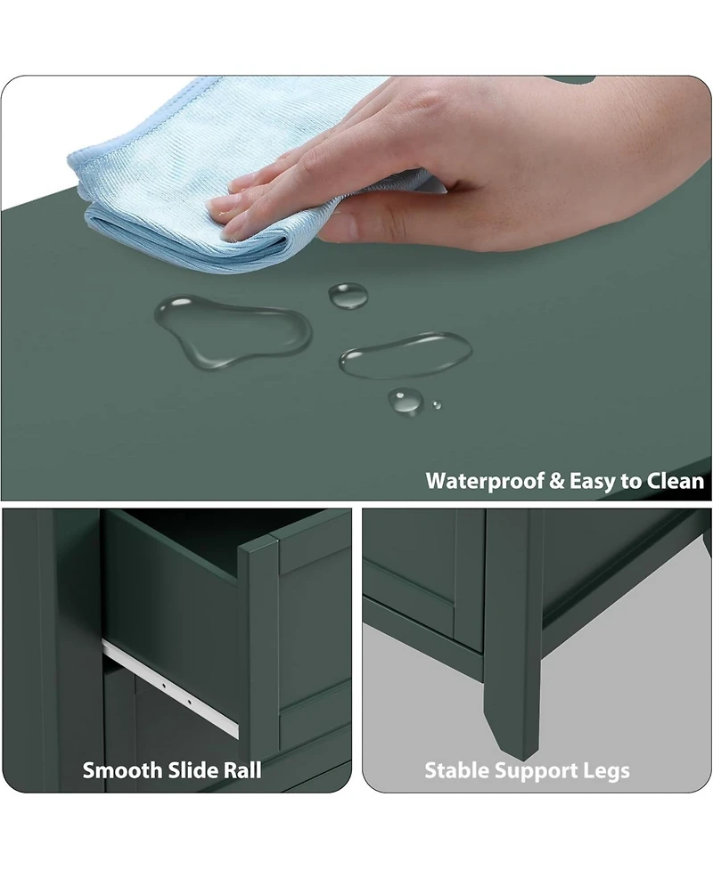 Gaomon Green 6 Drawer Dresser for Bedroom, Wide Wooden Chest with Deep Drawers,Modern Storage Organizer for Hallway, Entryway