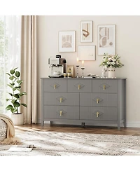 gaomon 54"W 7-Drawer Modern Wood Chest with Metal Handles, Bedroom Storage Cabinet Dresser