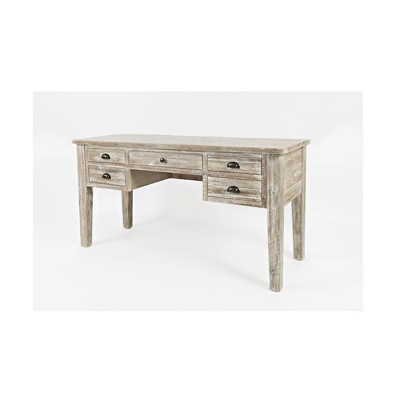 Jofran Artisan's Craft Rustic Farmhouse Distressed Solid Wood 5-Drawer Desk