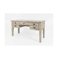 Jofran Artisan's Craft Rustic Farmhouse Distressed Solid Wood 5-Drawer Desk