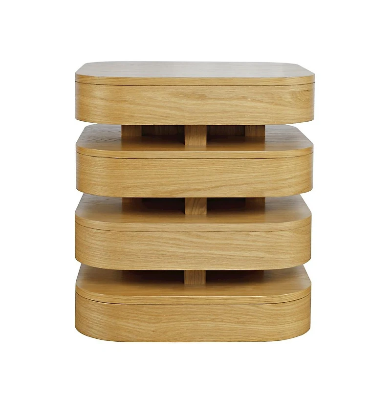 Jofran Brix Mid-Century Modern Floating Sculpture Layered Square End Table