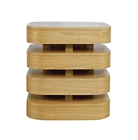 Jofran Brix Mid-Century Modern Floating Sculpture Layered Square End Table