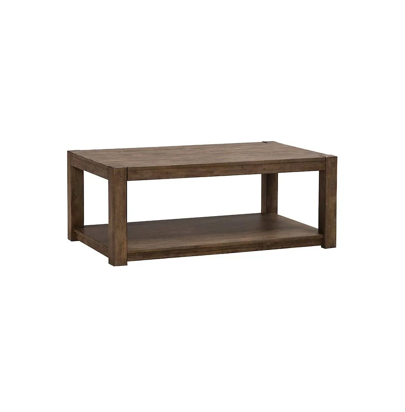 Liberty Furniture Broadmore Living Room Rectangular Cocktail Table - Cobblestone Brown