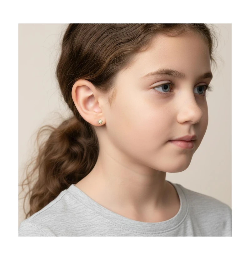 GiGiGirl 14K Gold Plated Star Shaped Stud Earrings