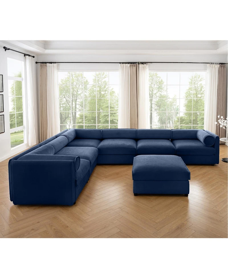 Streamdale Furniture Large Modular Chenille Sectional Sofa with Storage, 6 Seats