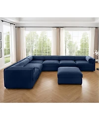 Streamdale Furniture Large Modular Chenille Sectional Sofa with Storage, 6 Seats