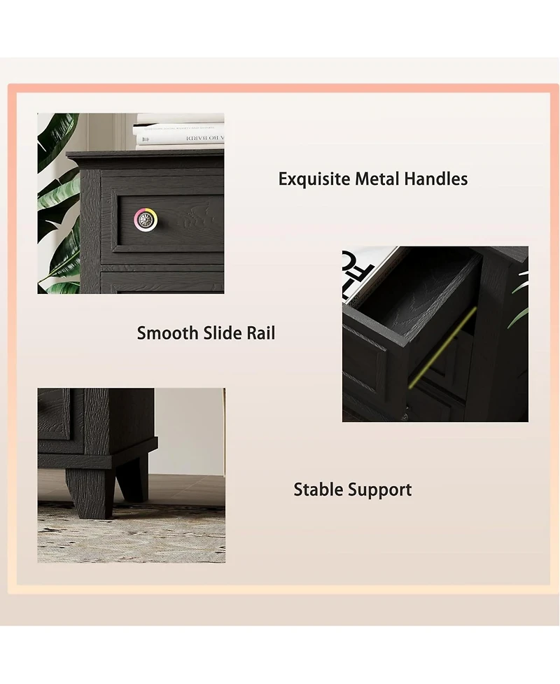 gaomon 6 Drawer Dresser, Wooden Storage Chest of Drawers with Exquisite Metal Handles, Large Wide Dresser Tv Stand