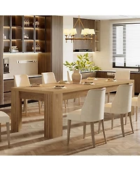 Tribesigns Farmhouse Dining Table for 6-8, Large Rectangle Kitchen Table with Heavy Duty Legs