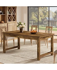 Tribesigns Modern Dining Table, 63 x 31.5 Inch Large Farmhouse Wood Table, Kitchen Dining Room Table