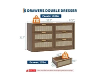 gaomon 53" Rattan Dresser for Bedroom