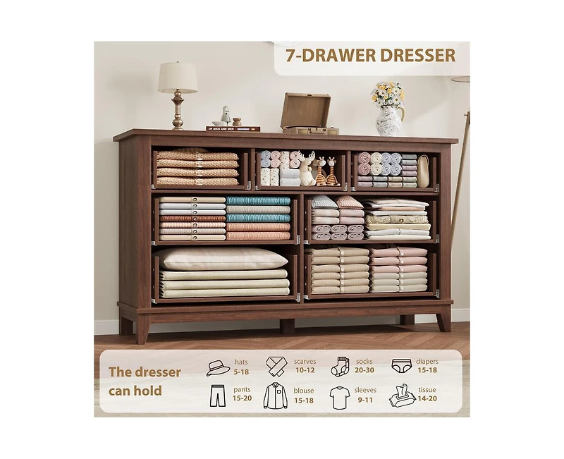 gaomon 54" Wide Storage Freestanding Drawer Dresser