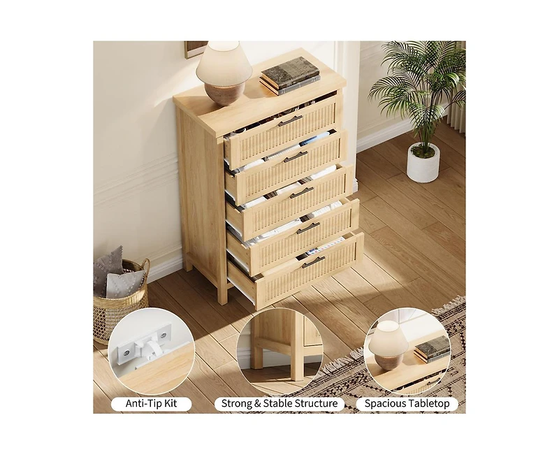 Gaomon Fluted Dresser for Bedroom with Drawers