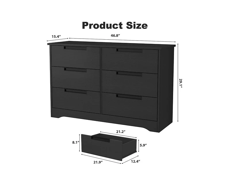 gaomon 6 Drawer Dresser for Bedroom