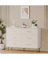 Gaomon 6 Drawer Dresser, Modern White Chest of Drawers
