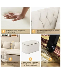 Maison Boucle 89" Sleeper Sofa Bed, King Velvet Pull-Out Couch with Chaise Lounge & Ottoman, 3-in-1 Tufted for Living Room