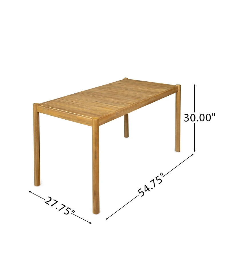 Lovmor Classic Patio Solid Wood Dining Table – Durable Acacia Wood, Light Teak Finish, Weather-Resistant, Includes 1 Table with Installation Ki