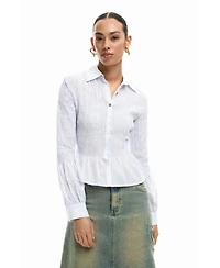 Desigual Women's Gathered striped shirt