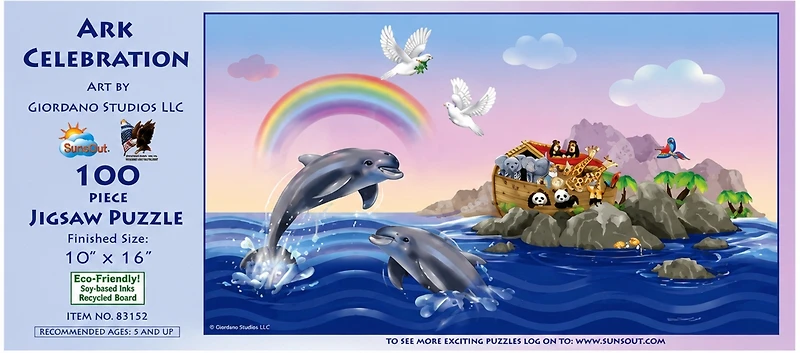 SunsOut Ark Celebration 100 piece Jigsaw Puzzle for Adults