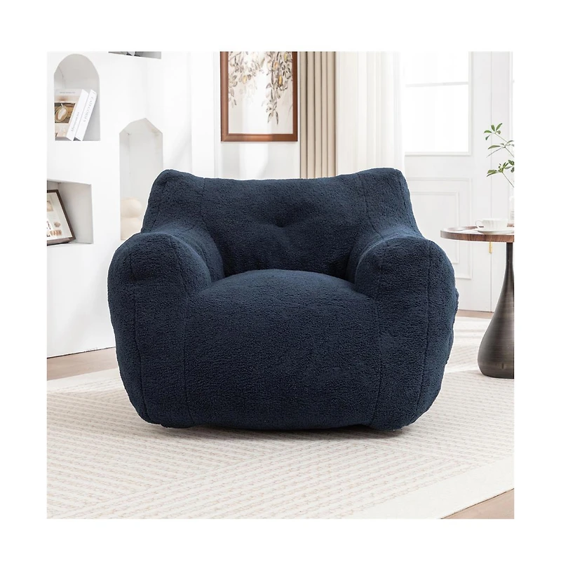 Cesicia Giant Bean Bag Sofa with Armrests High-Density Foam Stuffed Lazy for Adults Removable Washable Cover
