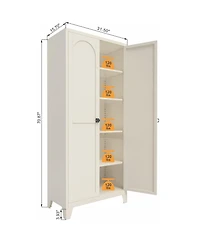 Streamdale Furniture 71" Locking Metal Storage Cabinet - Beige