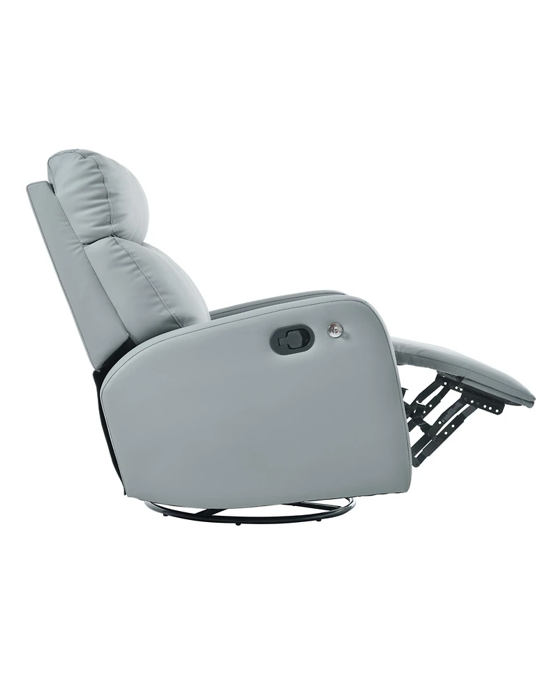 Streamdale Swivel Recliner Rocking Chair, 360 Glider for Home, Living Room, Theater (Blue-Gray)