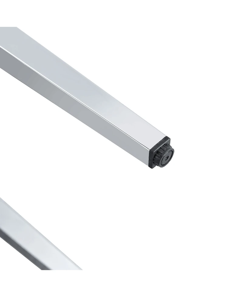 Streamdale Furniture Black Pu Backrest Chairs Silver Legs (Set of 2)