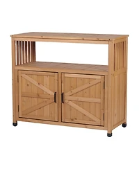Streamdale Furniture Wooden Patio Bar Table Set with Storage