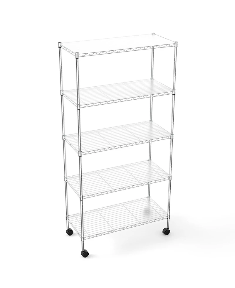 Streamdale Furniture Chrome Wire Shelf 5 Tier Unit - Heavy Duty Storage Solution