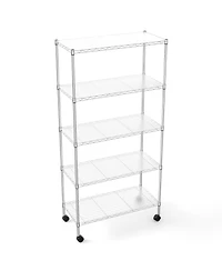 Streamdale Furniture Chrome Wire Shelf 5 Tier Unit - Heavy Duty Storage Solution