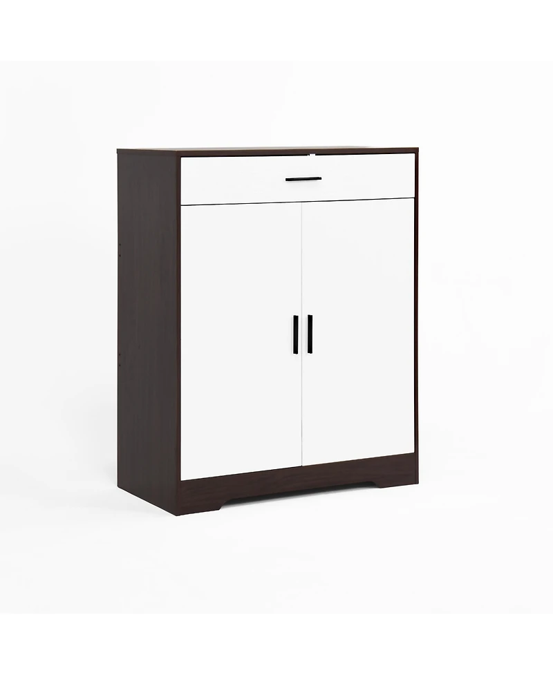 Streamdale Furniture 4-Tier Shoe Cabinet with Drawer and Adjustable Shelves