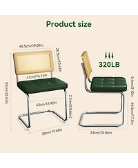 Streamdale Furniture Rattan Dining Chairs Set of 4 Faux Leather