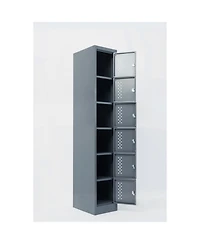Streamdale Furniture Metal Garage Cabinet - 6-Compartment Steel Locker