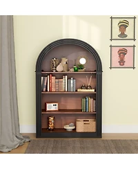 Streamdale Furniture 4-Shelf Tall Bookcase, 45.66" Black Wood Open Display