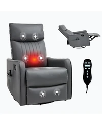 Streamdale Furniture Grey Faux Leather Massage Recliner Rocker Swivel Chair
