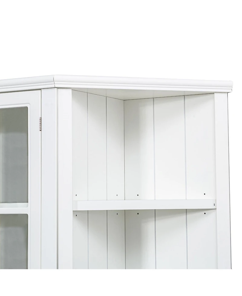 Streamdale Furniture White Retro Wall Display Cabinet with Bookshelves