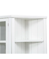 Streamdale Furniture White Retro Wall Display Cabinet with Bookshelves