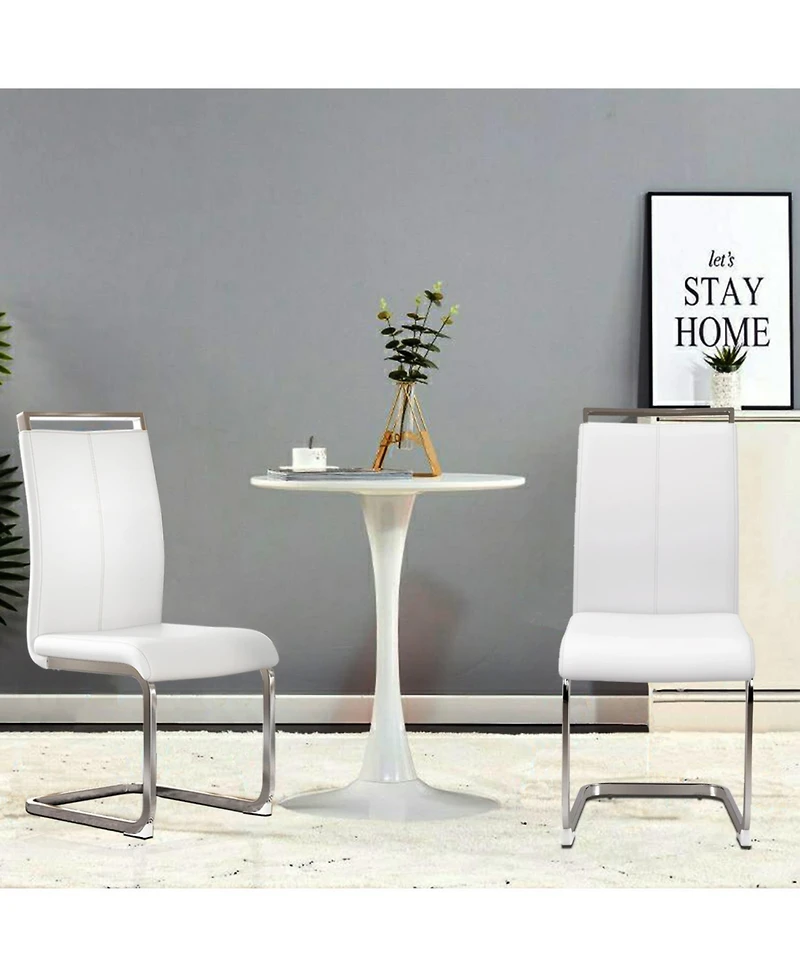 Streamdale Furniture Pu Leather Dining Chairs - Set of 2