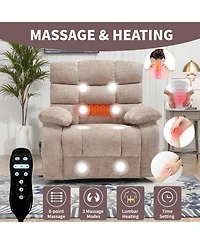Streamdale Furniture Lift Recliner Heat Massage Dual Motor Infinite Position 350 Lbs