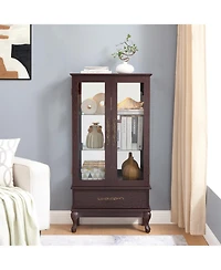 Streamdale Furniture Lighted Glass Curio Cabinet with Adjustable Shelves