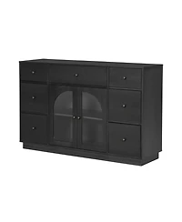 Streamdale Furniture Black 2-Door 7-Drawer Storage Cabinet