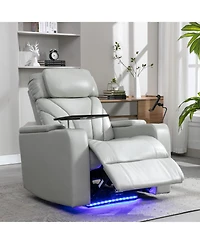 Streamdale Furniture Power Recliner with Usb Charger, Storage, Cup Holder, Bluetooth