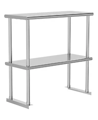 Streamdale Furniture Double Overshelf 2 Tier Stainless Steel 12x36"