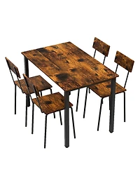 Streamdale Furniture Streamdale Metal & Wood Dining Set for 4