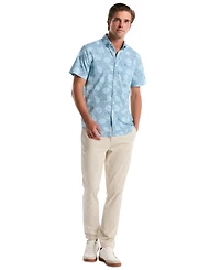 Original Penguin Men's All-Over Flower Print Collared Shirt