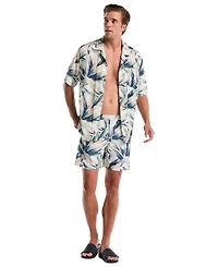 Original Penguin Men's Volley Succulent Print Elastic Waist Swim Trunk