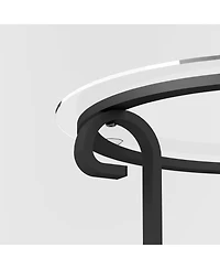 Streamdale Furniture Tempered Glass Coffee Table Set - Rustic Black