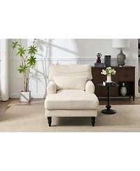 Streamdale Furniture Modern White Chaise Lounge Sofa Recliner