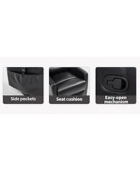 Streamdale Furniture Heat Massage Rocker Recliner Chair, Swivel Fabric