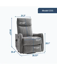 Streamdale Furniture Dark Grey Heat & Massage Rocker Recliner