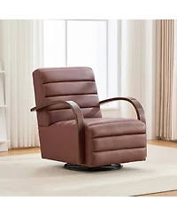 Streamdale Furniture Streamdale Modern Swivel Accent Chair with Wood Armrests